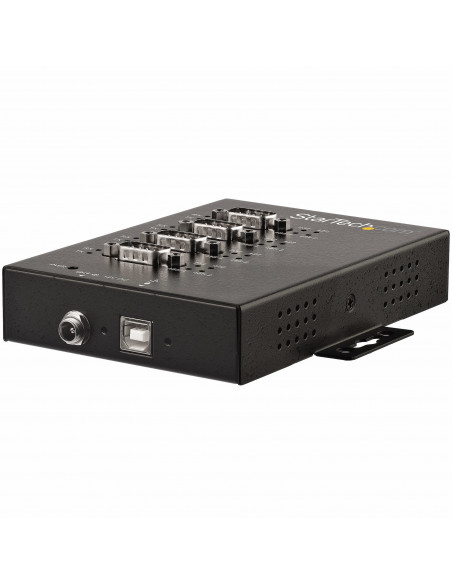 StarTech.com Hub Seriale 4 Porte da USB a RS232/RS485/RS422 -Hub Convertitore industriale da USB 2.0 a DB9 - Protezione IP30 - H