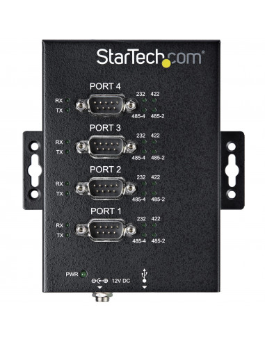 StarTech.com Hub Seriale 4 Porte da USB a RS232/RS485/RS422 -Hub Convertitore industriale da USB 2.0 a DB9 - Protezione IP30 - H