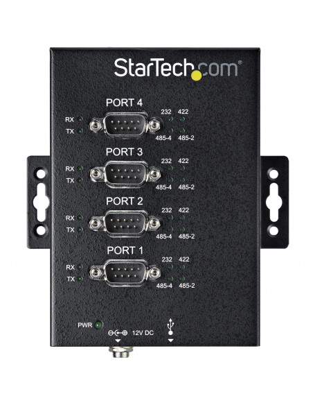 StarTech.com Hub Seriale 4 Porte da USB a RS232/RS485/RS422 -Hub Convertitore industriale da USB 2.0 a DB9 - Protezione IP30 - H