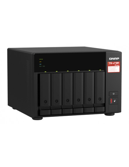 QNAP TS-673A NAS Tower Ryzen Embedded V1500B 8 GB DDR4 0 TB QNAP Turbo System Nero