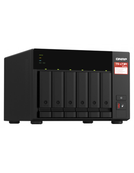 QNAP TS-673A NAS Tower Ryzen Embedded V1500B 8 GB DDR4 0 TB QNAP Turbo System Nero