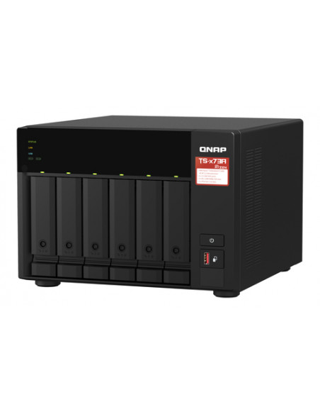 QNAP TS-673A NAS Tower Ryzen Embedded V1500B 8 GB DDR4 0 TB QNAP Turbo System Nero