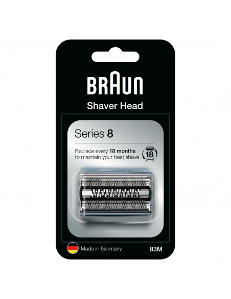 Braun Series 8 83M Testina Di Ricambio Per Rasoio Elettrico Uomo - Argento - Compatibile Con Rasoio Elettrico