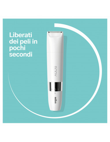 Braun Mini Rifinitore Corpo BS1000, Rifinitore Elettrico Corpo Uomo E Donna, Bianco