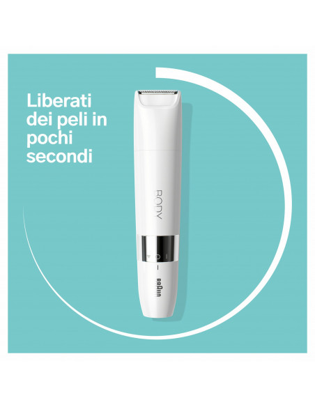 Braun Mini Rifinitore Corpo BS1000, Rifinitore Elettrico Corpo Uomo E Donna, Bianco