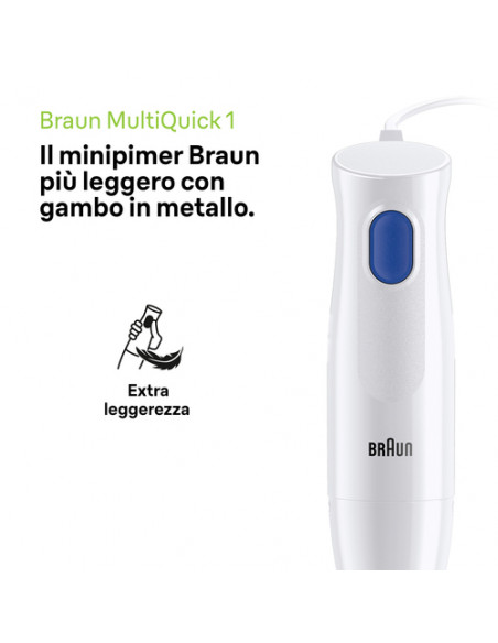 Braun MultiQuick 1 MQ10.201M Minipimer Frullatore ad immersione White
