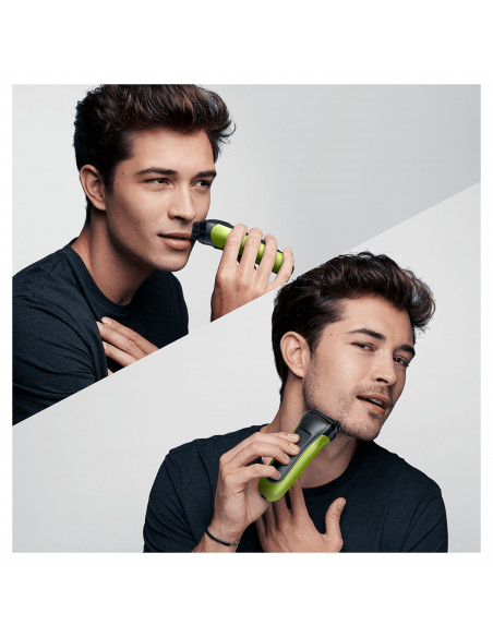 Braun Series 3 300 Rasoio Elettrico Barba, Nero/Verde Elettrico