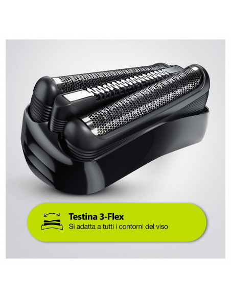 Braun Series 3 300 Rasoio Elettrico Barba, Nero/Verde Elettrico