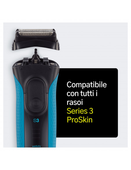 Braun Series 3 32B Testina Di Ricambio Per Rasoio Elettrico Barba - Nero - Compatibile Con I Rasoi ProSkin