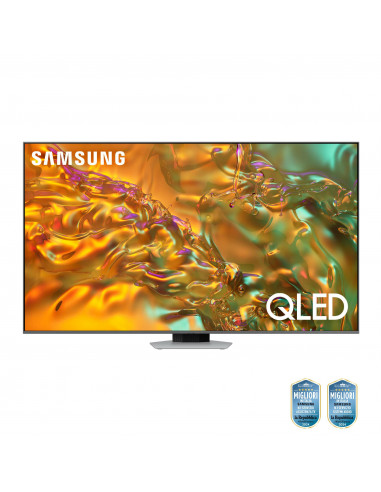 Samsung Q80D TV QLED 4K 65” QE65Q80DATXZT Smart TV Wi-Fi Eclipse Silver 2024, Processore NQ4 AI GEN2, 4K AI Upscaling, Simple 