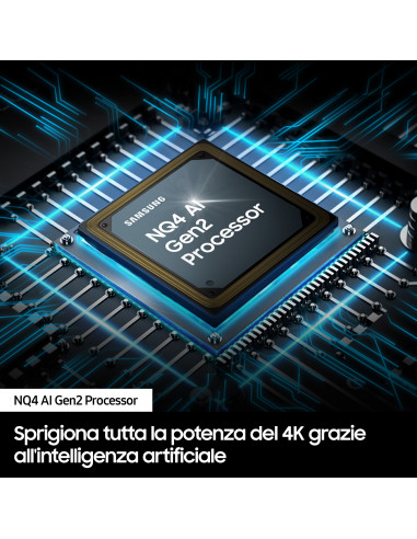Samsung Q80D TV QLED 4K 65” QE65Q80DATXZT Smart TV Wi-Fi Eclipse Silver 2024, Processore NQ4 AI GEN2, 4K AI Upscaling, Simple 