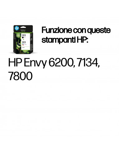 HP Confezione da 2 cartucce di inchiostro nero/in tricromia originali 303