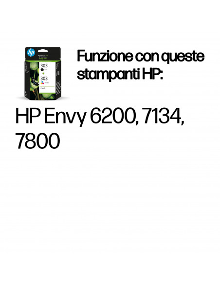 HP Confezione da 2 cartucce di inchiostro nero/in tricromia originali 303