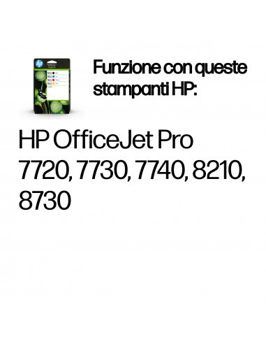 HP Confezione da 4 cartucce di inchiostro nero, ciano, magenta, giallo originali 953