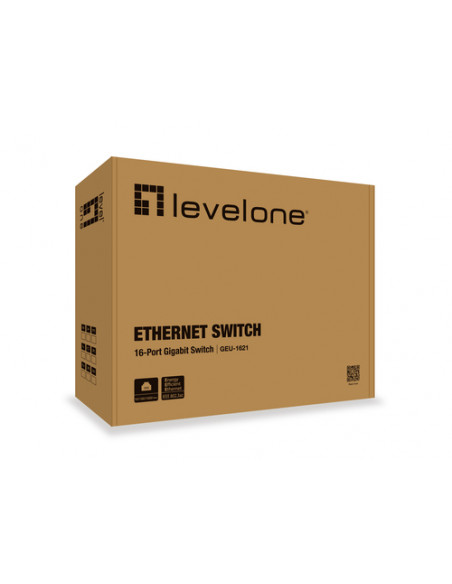 LevelOne GEU-1621 switch di rete Gigabit Ethernet (10/100/1000) Grigio
