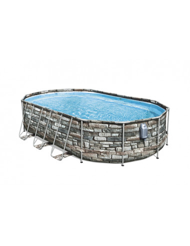 Bestway Power Steel 56719 piscina fuori terra Piscina con bordi Piscina ovale 20241 L Multicolore