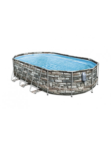Bestway Power Steel 56719 piscina fuori terra Piscina con bordi Piscina ovale 20241 L Multicolore
