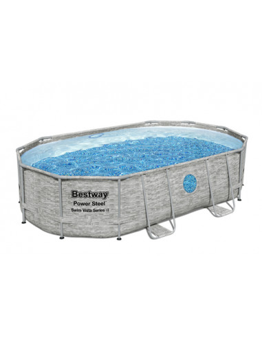 Bestway Power Steel 56946 piscina fuori terra Piscina con bordi Piscina ovale 10949 L Marrone