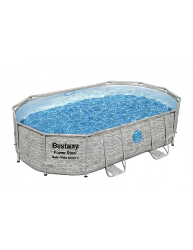 Bestway Power Steel 56946 piscina fuori terra Piscina con bordi Piscina ovale 10949 L Marrone