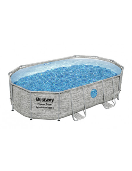 Bestway Power Steel 56946 piscina fuori terra Piscina con bordi Piscina ovale 10949 L Marrone