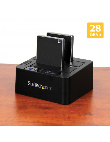 StarTech.com Dock Duplicatore autonomo USB 3.1 (10Gbps) per SATA SSD/HDD da 2,5" & 3,5" - Duplicatore fast-speed 28GB/min