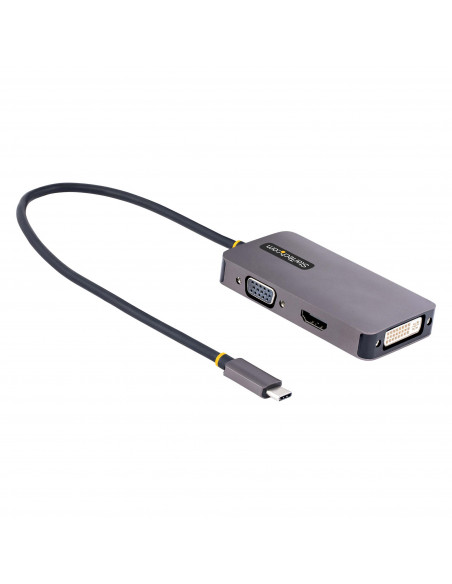 StarTech.com Adattattore USB C a HDMI DVI o VGA, Adattatore video multiporta fino a 4K 60Hz, Compatibile con Thunderbolt 3 e 4, 