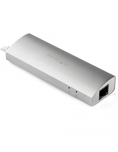 StarTech.com Hub USB a 3 porte con Ethernet, 3 porte USB-A, Gigabit Ethernet/GbE, USB 5Gbps, alimentato tramite USB, hub USB 3.0
