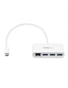 StarTech.com Hub USB 3.0 (5Gbps) a 3 porte con Gigabit Ethernet - USB-C a 3x USB-A - Bianco 2