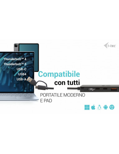 i-tec Metal USB-A/USB-C HUB 2x USB 3.0 + 2x USB-C (10 Gbps)
