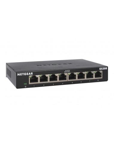 NETGEAR GS308-300PES switch di rete Non gestito L2 Gigabit Ethernet (10/100/1000) Nero