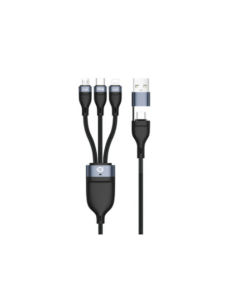 Conceptronic ETTA06B15 cavo USB USB 2.0 1,5 m USB C USB C/Micro-USB B/Lightning Nero