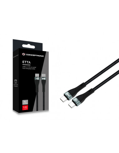 Conceptronic ETTA01B12 cavo USB USB 2.0 1,2 m USB C Nero