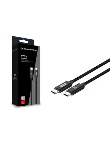 Conceptronic ETTA03B20 cavo USB USB 2.0 2 m USB C Nero