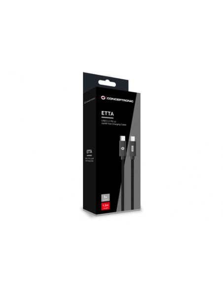 Conceptronic ETTA03B20 cavo USB USB 2.0 2 m USB C Nero