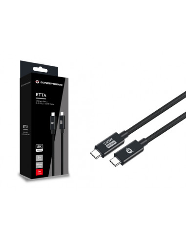 Conceptronic ETTA04B20 cavo USB USB4 Gen 3x2 2 m USB C Nero