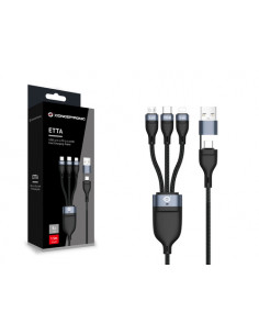 Conceptronic ETTA06B15 cavo USB USB 2.0 1,5 m USB C USB C/Micro-USB B/Lightning Nero 2