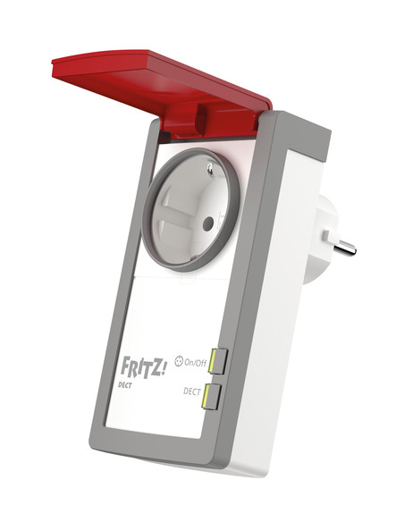 FRITZ!DECT 210 INT presa intelligente 3450 W Grigio, Rosso, Bianco