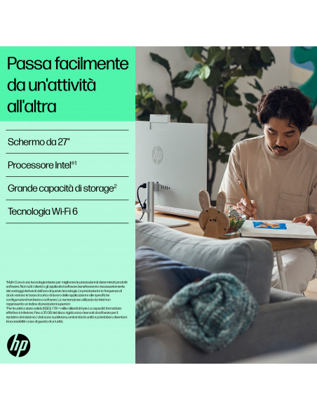 HP 27-cr0047nl Intel® Core™ i5 i5-1335U 68,6 cm (27") 1920 x 1080 Pixel PC All-in-one 16 GB DDR4-SDRAM 1 TB SSD Windows 11 Ho