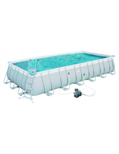 Bestway Power Steel 56474 piscina fuori terra Piscina con bordi Piscina rettangolare 30045 L Blu, Grigio