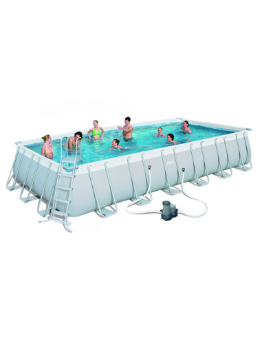 Bestway Power Steel 56474 piscina fuori terra Piscina con bordi Piscina rettangolare 30045 L Blu, Grigio