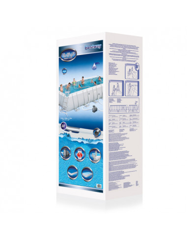 Bestway Power Steel 56474 piscina fuori terra Piscina con bordi Piscina rettangolare 30045 L Blu, Grigio
