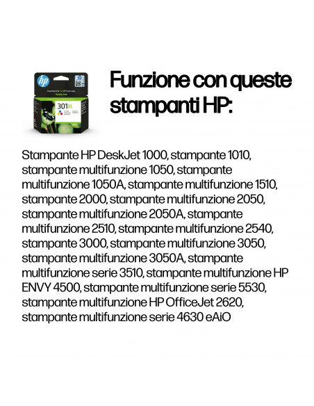 HP Cartuccia originale inchiostro tricromia ad alta capacità 301XL