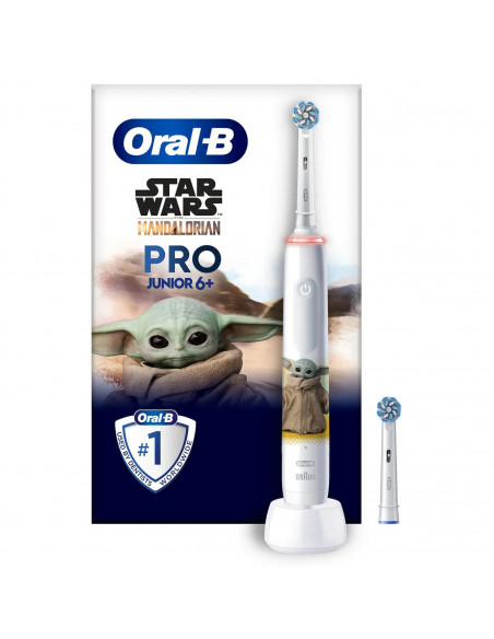 Oral-B PRO 14876674 spazzolino elettrico Bambino Spazzolino rotante Multicolore, Bianco