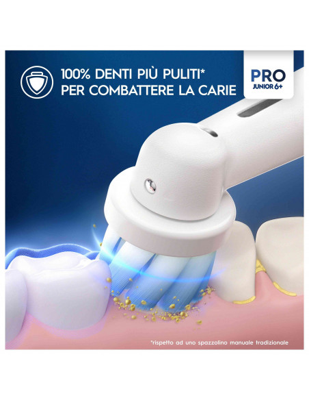 Oral-B PRO 14876674 spazzolino elettrico Bambino Spazzolino rotante Multicolore, Bianco