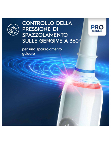 Oral-B PRO 14876674 spazzolino elettrico Bambino Spazzolino rotante Multicolore, Bianco