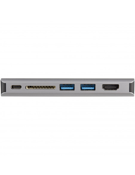 StarTech.com Adattatore multiporta USB C - Mini dock da viaggio USB-C con HDMI 4K o VGA 1080p - Hub USB 3.0 3x, SD, GbE, audio, 