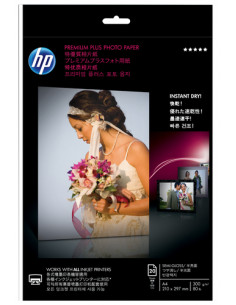 HP Carta fotografica satinata Premium Plus, 300 g/m2, A4 (210 x 297 mm), 20 fogli