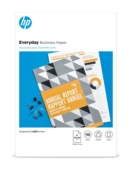 HP Carta lucida Everyday Business, 120 g/m2, A3 (297 x 420 mm), 150 fogli