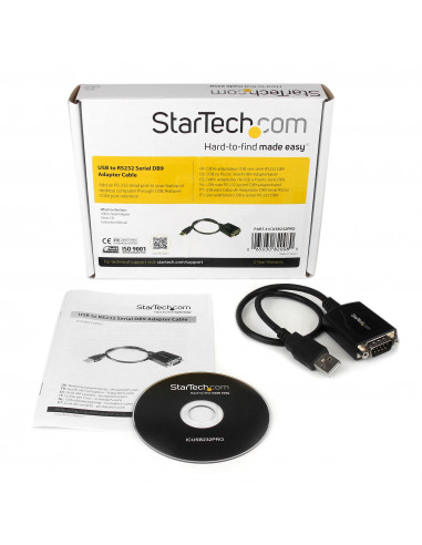 StarTech.com Cavo adattatore DB9 USB a seriale RS-232 30 cm, con interfaccia COM