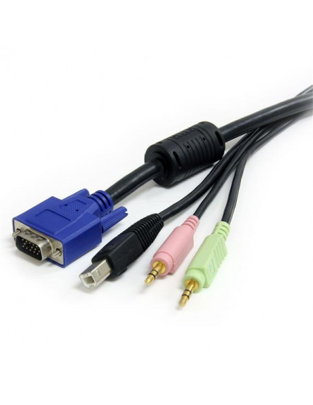 StarTech.com Cavo switch KVM VGA USB 4 in 1 da 1,8 m con audio e microfono